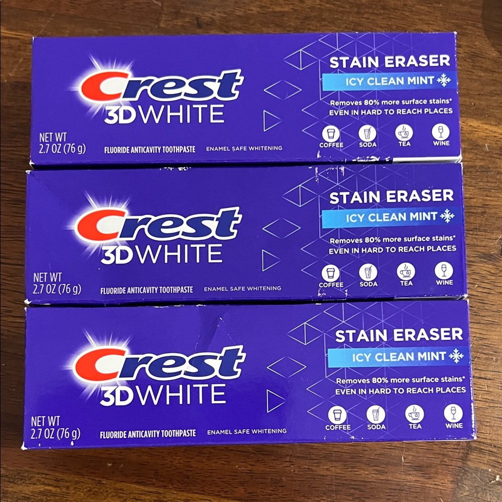Crest 3D White Stain Eraser Icy Clean Mint (x3)
